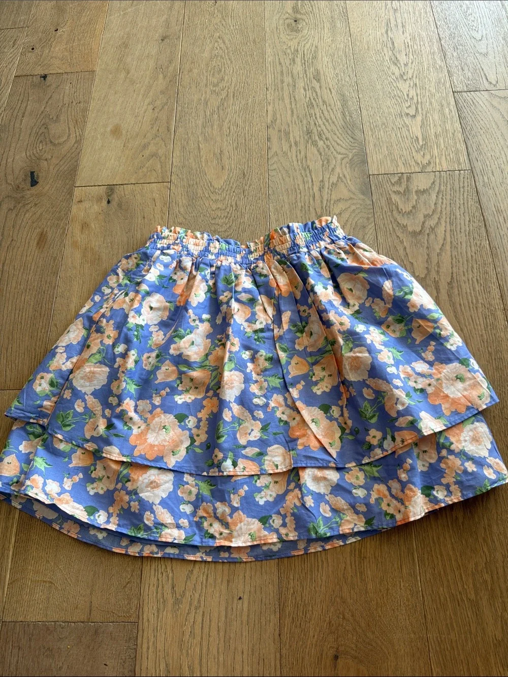Janie and Jack Floral Tiered Skirt in Deep Periwinkle Floral - 14